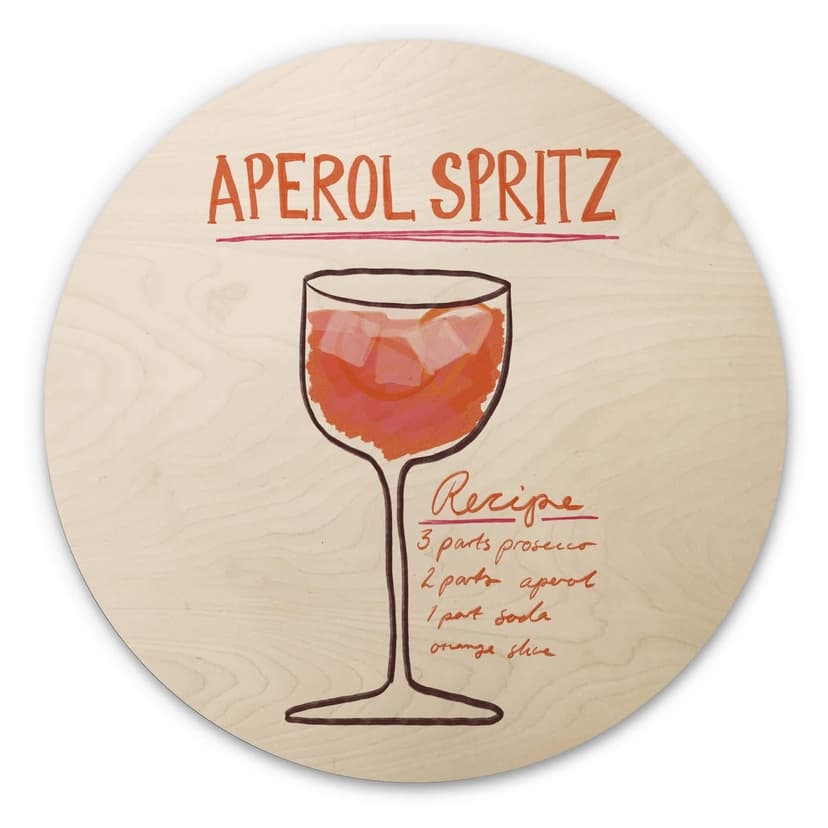 Obraz drewniany Fritsch - Aperol Spritz - okrągły