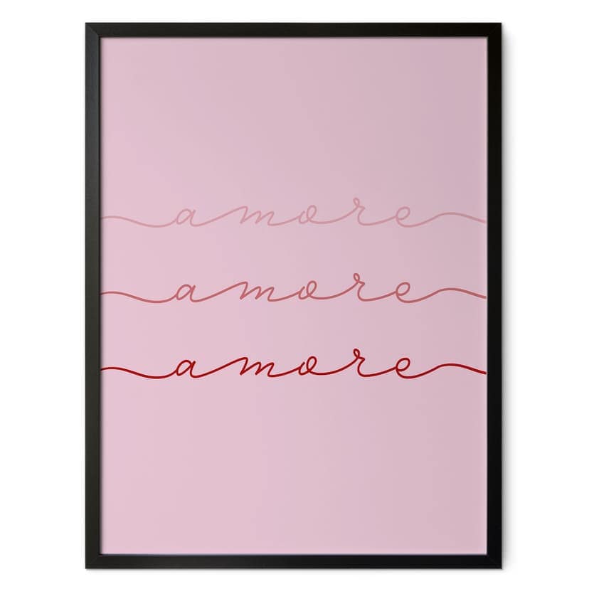Plakat Amore - miłosne powiedzenie do salonu