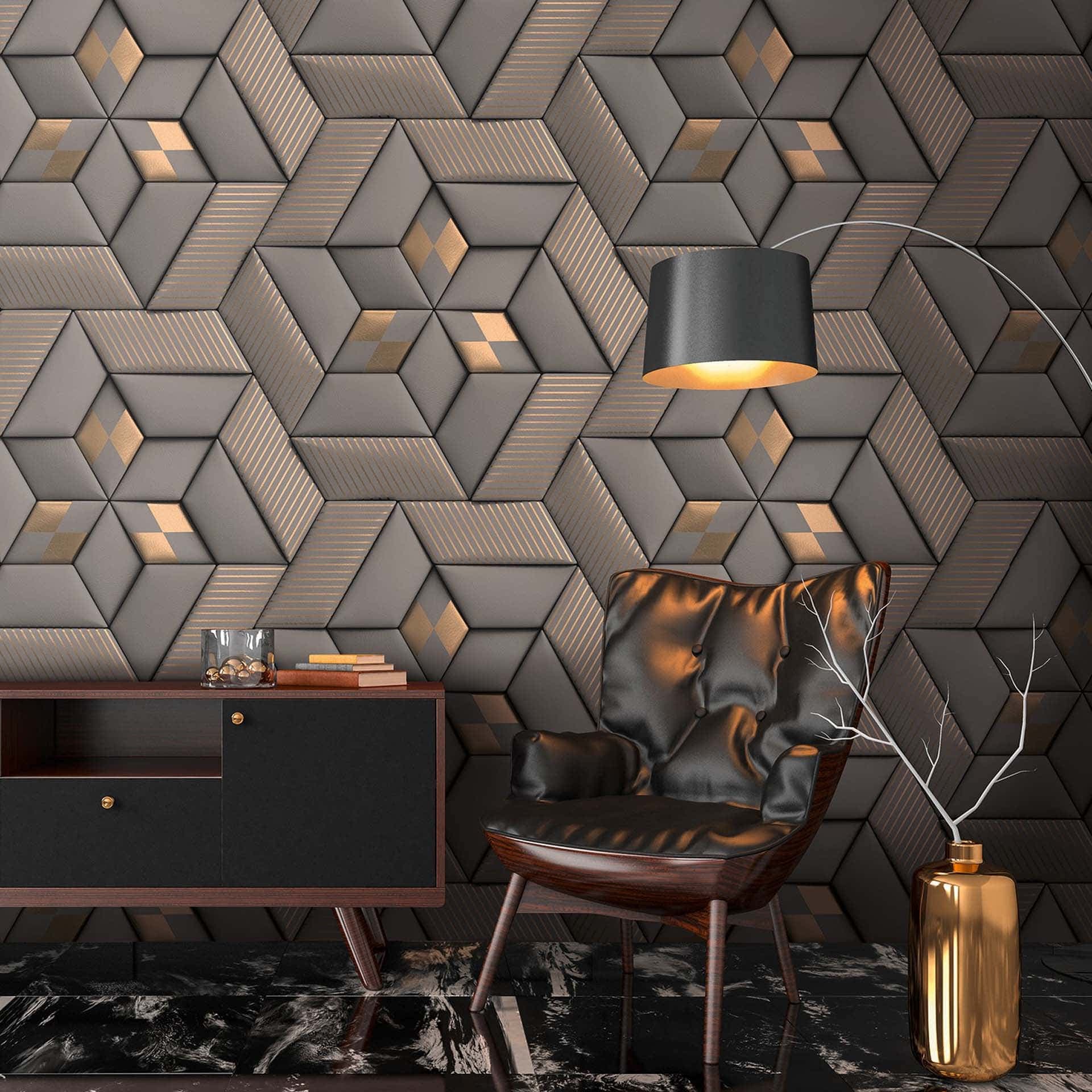 Fototapeta z efektem 3D nowoczesny design włóknina szary 