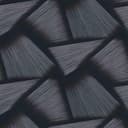 Tapeta z włókniny o geometrycznych kształtach i metalicznym efekcie w kolorze czarnym