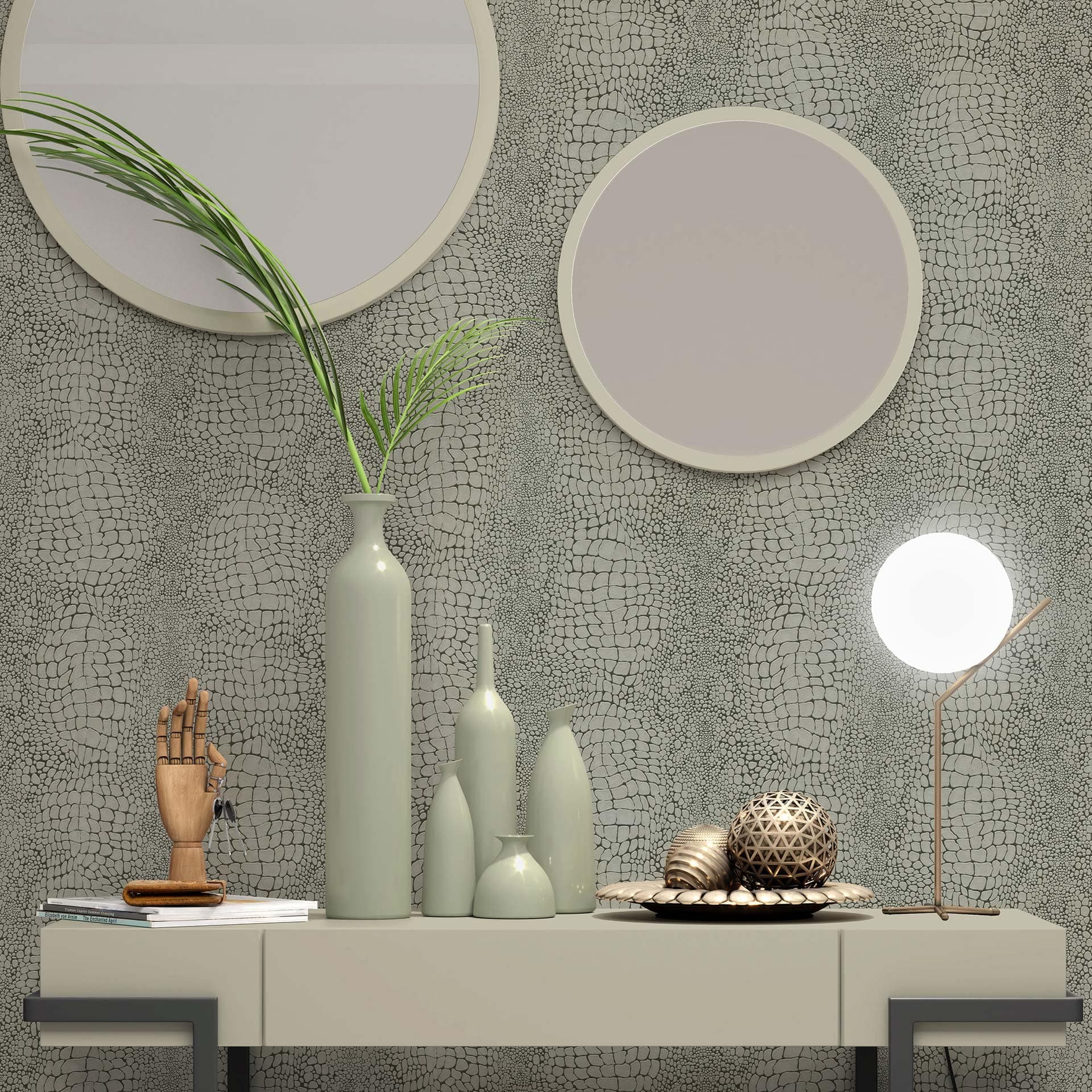 Tapeta z włókniny, tapeta graficzna Cameo taupe