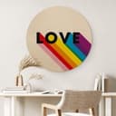 Obraz drewniany LGBTQIA+ Love Rainbow - okrągły