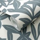 Tapeta z włókniny z motywem kwiatowym La Terrasse niebieska, kremowa