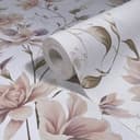 Tapeta z włókniny kwiaty, liście floral nature matowa w kolorze białym zielonym