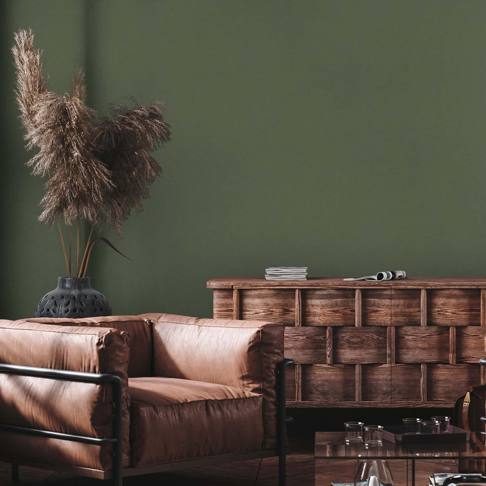 Tapeta zielona włókninowa ciemnozielona nowoczesna tapeta do salonu, sypialni, kuchni