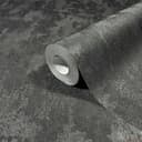 Tapeta z włókniny o wyglądzie betonu i metalu, nowoczesny połysk w kolorze czarnym 