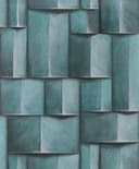Tapeta flizelinowa z motywem drewna o geometrycznym niebieskim, turkusowym wyglądzie 3D