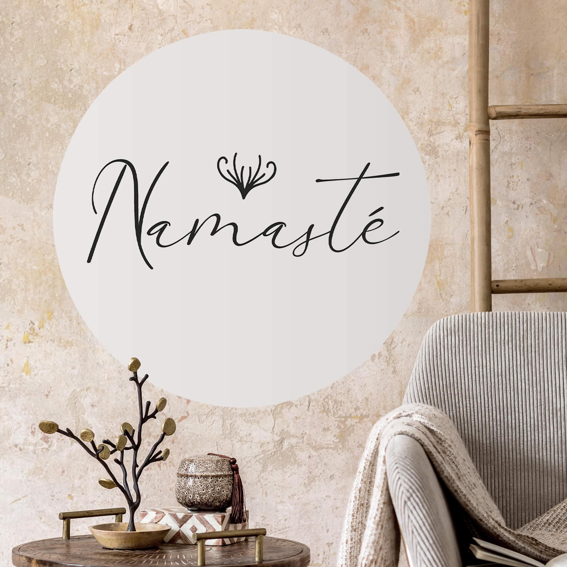 Naklejka na ścianę Namasté - okrągła