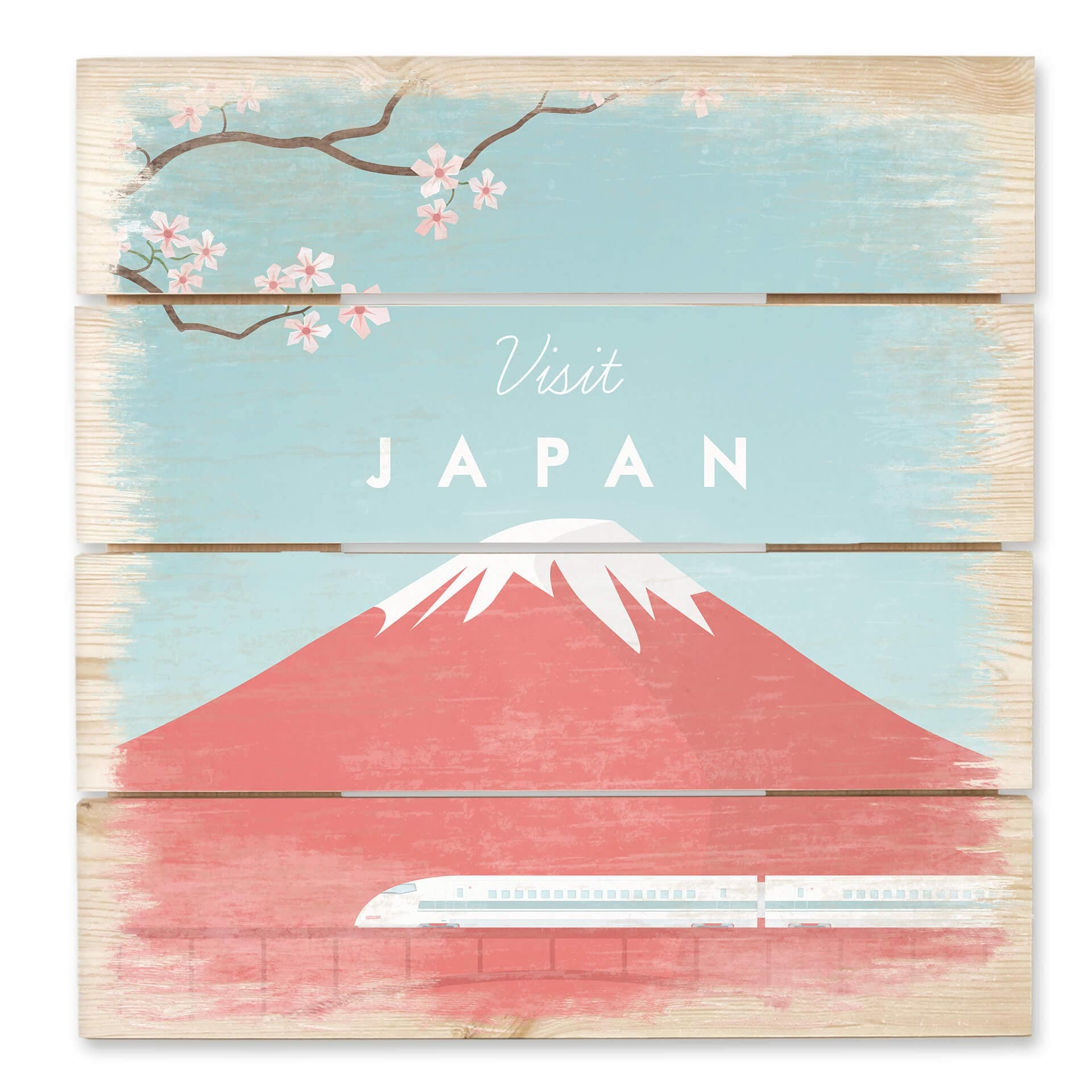 Obraz drewniany Rivers - Japonia - 40x41,5 cm