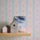Floral blue white - tapeta flizelinowa Country House A.S. Création - matowa i lekko teksturowana