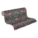 Floral black pink - tapeta flizelinowa country house A.S. Création - matowa, jasna faktura