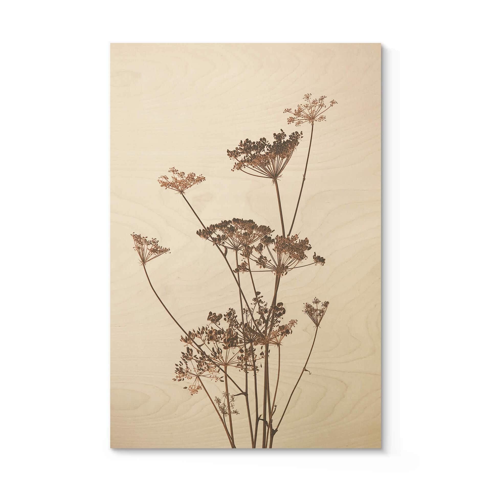 Plakat drewniany dzikie trawy