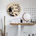 Obraz drewniany Banksy - Jeśli się zmęczysz - Okrągły