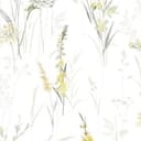 Tapeta z włókniny kwiaty, liście floral nature matowa w kolorze białym żółtym