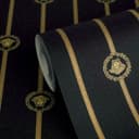 Versace Tapeta z włókniny I Love Barokowe paski Medusa czarne złoto luksusowe