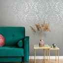 Tapeta z włókniny Ornament Floral Nature w kolorze szaroniebieskim