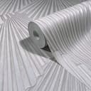 Tapeta z włókniny o wyglądzie 3D, geometryczna grafika w paski w kolorze beżowym 