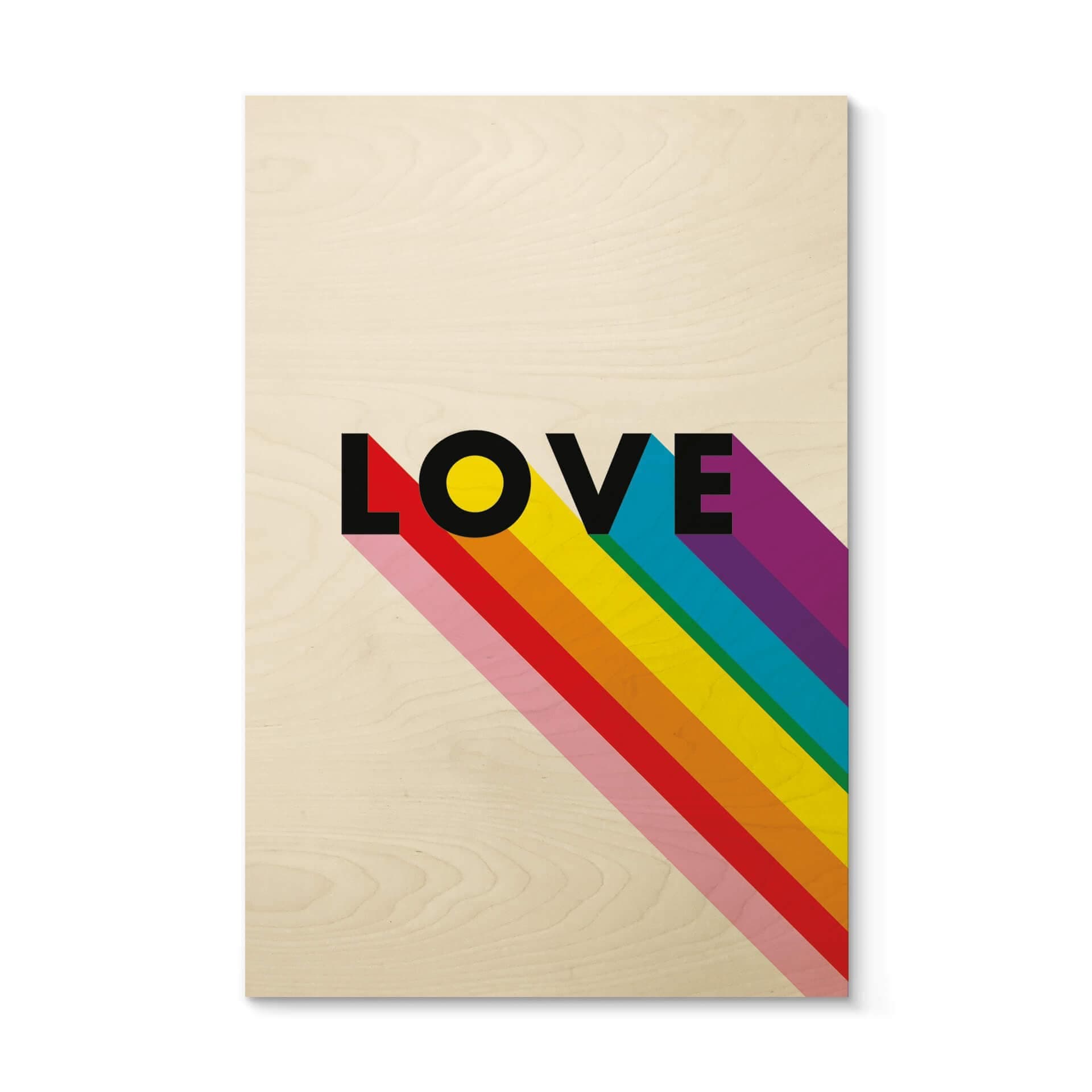 Plakat drewniany LGBTQIA+ Miłość Tęcza