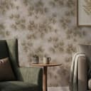 Tapeta z włókniny kwiaty, beton floral nature matowa w kolorze beżowym 
