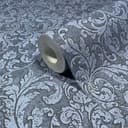 Tapeta z włókniny Ornamental Classic matowa w kolorze niebieskim 