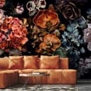 Fototapeta Dark Floral Martwa natura ze storczykami, hortensjami i piwoniami 2,7 x 4,24 m