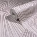 Tapeta z włókniny o wyglądzie 3D, geometryczna grafika w paski w kolorze różowo-brązowym