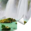 Błękitna laguna - Fototapeta okrągła - tapeta flizelinowa/tapeta flizelinowa samoprzylepna