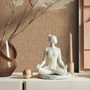 Tapeta flizelinowa z teksturowanym motywem kafelków o brązowym, tekstylnym wyglądzie