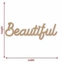 napis 3D Beautiful - dekoracja ścienna wykonana z naturalnej płyty MDF