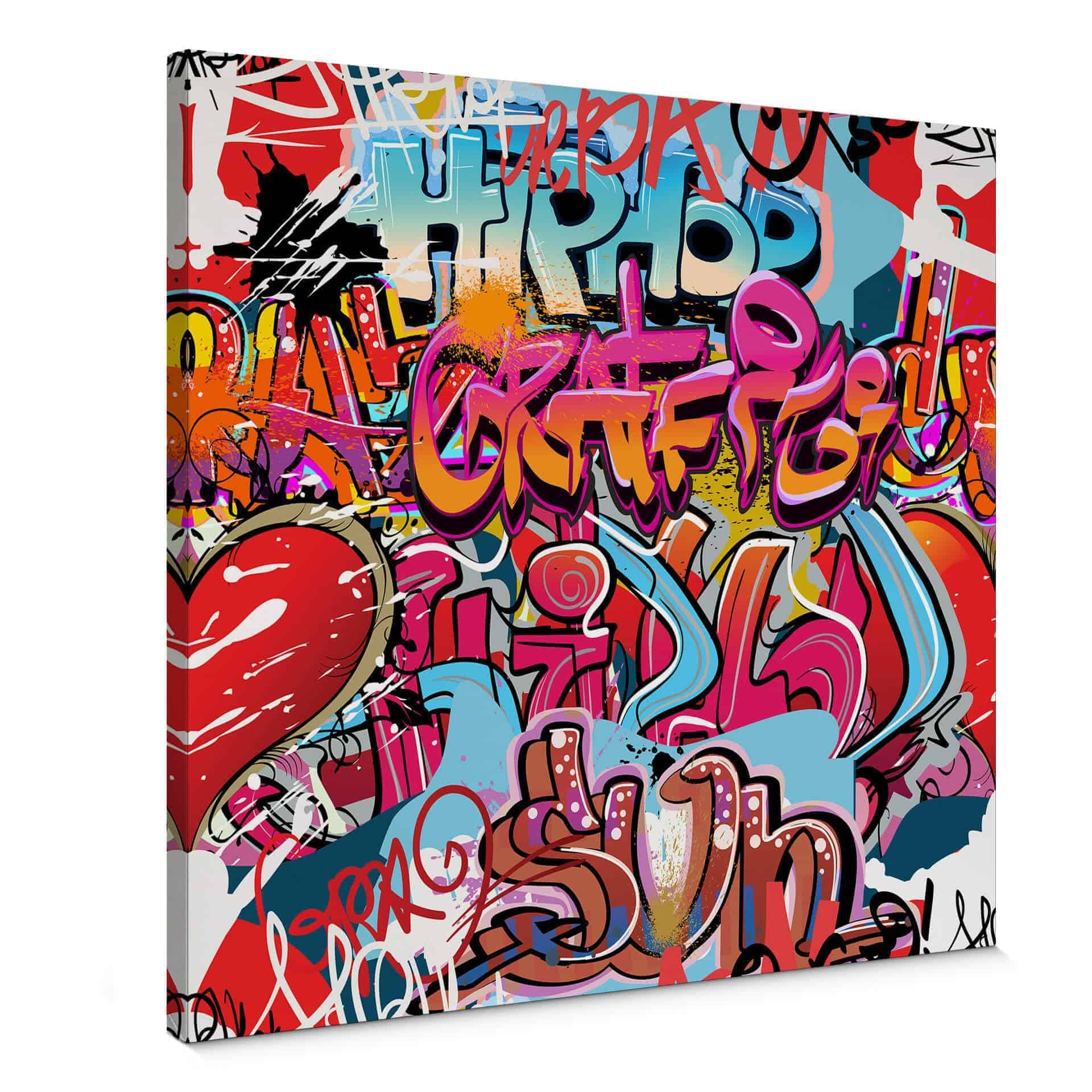 Obraz na płótnie Graffiti Hip Hop - kwadratowy