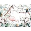 Fototapeta SafariFriends w kolorze biało-zielonym - włóknina Designwalls 2 - 2,55 x 3,5 m