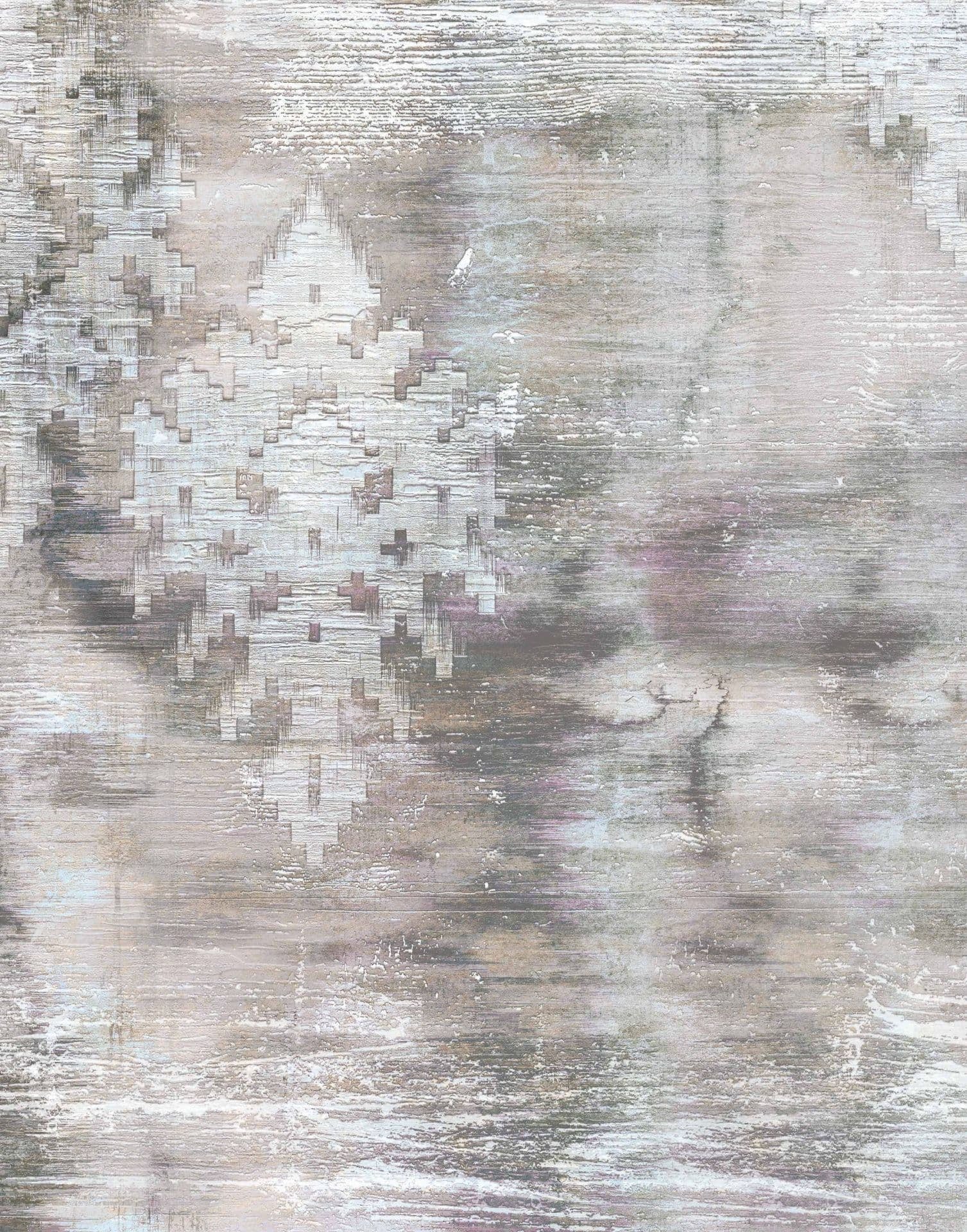 Fototapeta z motywem abstrakcyjnej tekstury z ornamentowym wzorem w kolorze szarobeżowym 2,7 x 2,12 m