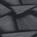 Tapeta z włókniny o geometrycznych kształtach i metalicznym efekcie w kolorze czarnym