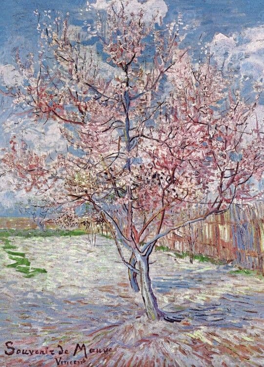 Poster Souvenir de Mauve - Pink Peach Tree in Blossom, 1888 Kunstdruck, Vincent van Gogh (24 x 30 cm