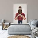Brązowy obraz na płótnie - Lumbersexual