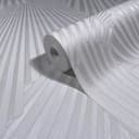 Tapeta z włókniny o wyglądzie 3D, geometryczna grafika w paski w kolorze białym 