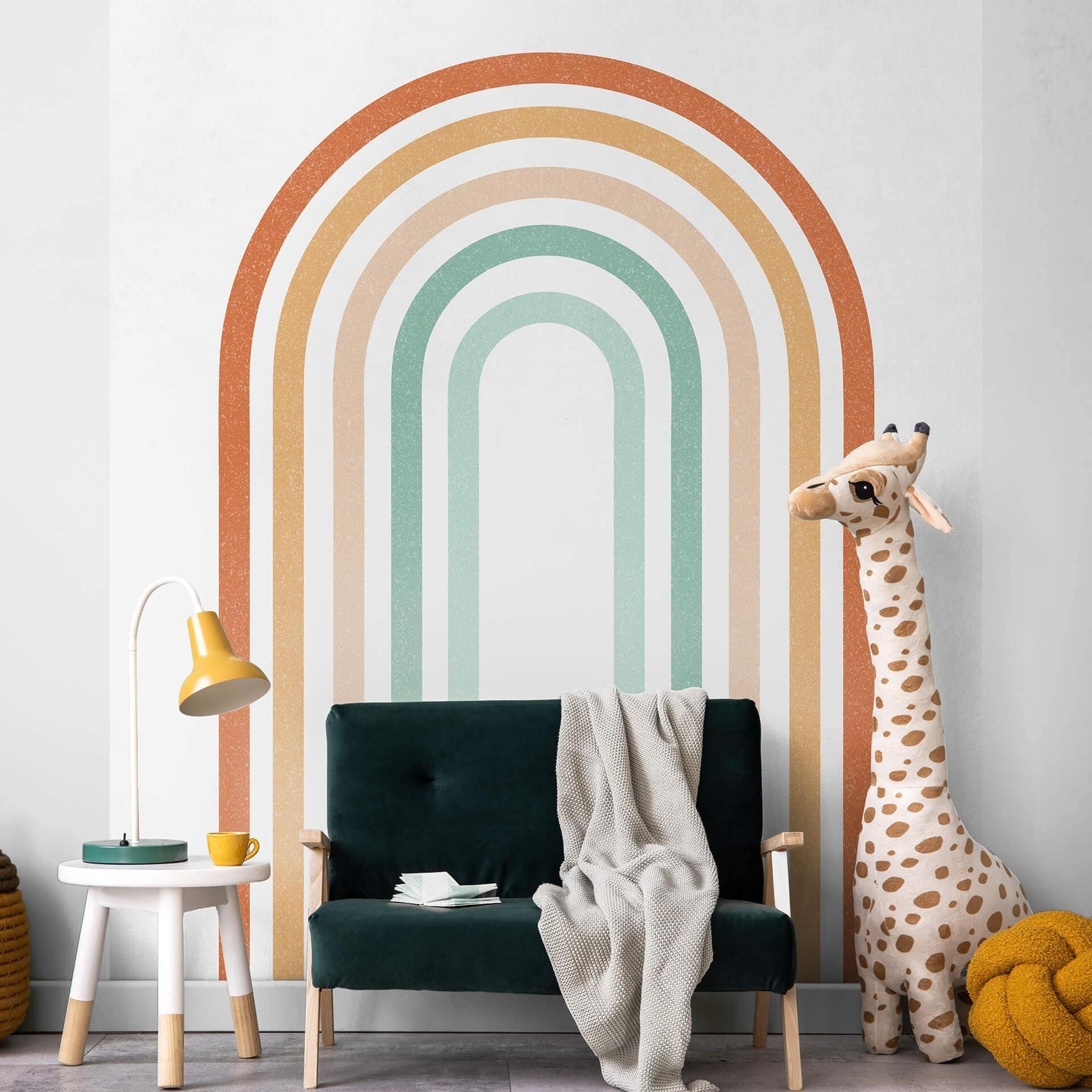 Fototapeta do pokoju dziecięcego - tęczowe boho