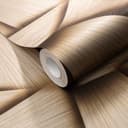 Tapeta z włókniny o geometrycznych kształtach i metalicznym efekcie w kolorze złotym