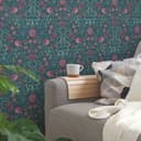Floral green pink - tapeta flizelinowa Country House A.S. Création - matowa i lekko teksturowana