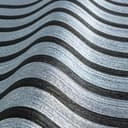 Metaliczna niebieska tapeta z włókniny z czarną skandynawską tapetą akustyczną o wyglądzie luksusowego panelu drewnianego