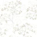 Tapeta z włókniny liście kwiatowe natura matowa w kolorze biało-beżowym