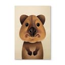 Plakat drewniany Quokka do pokoju dziecięcego - brązowy