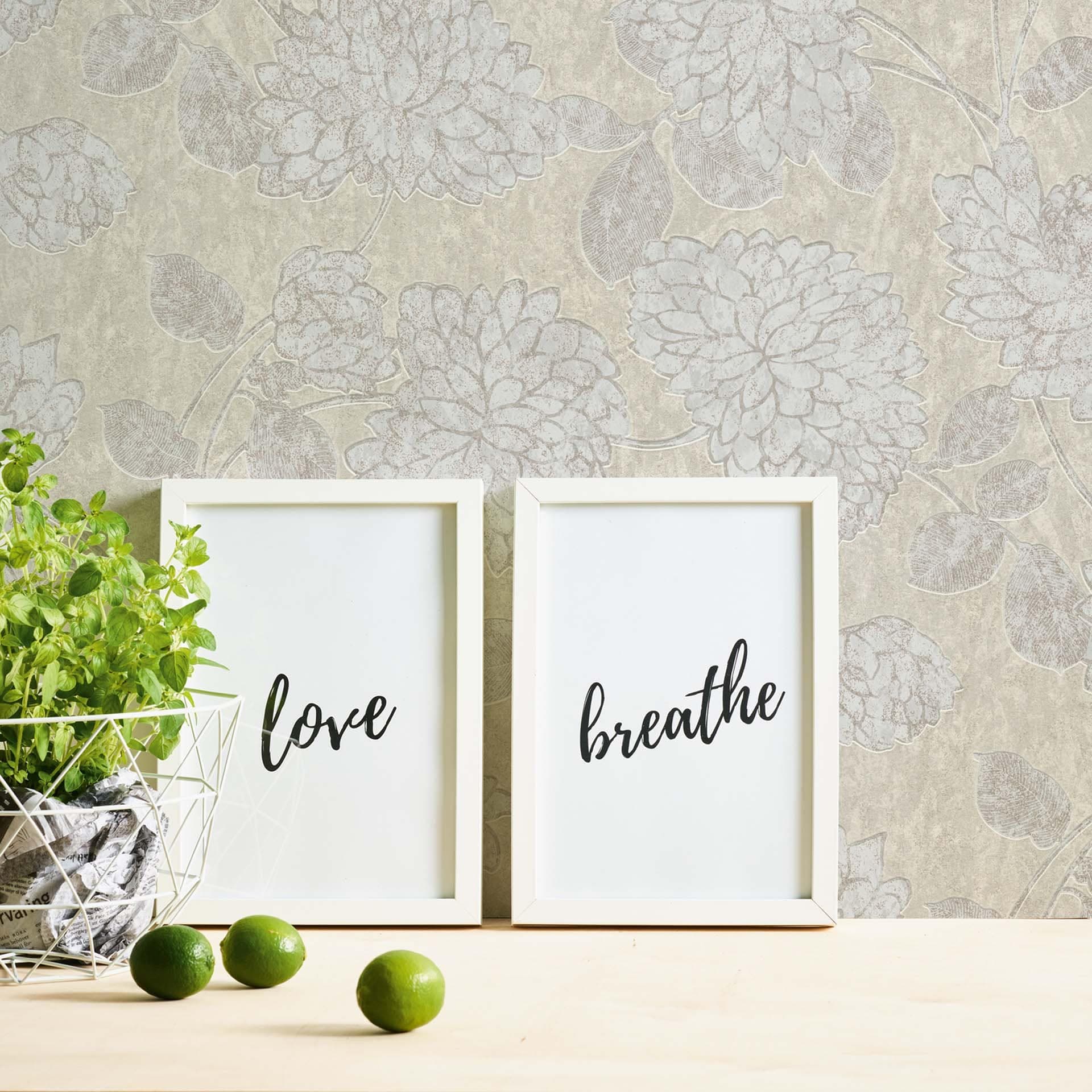 Tapeta Floral Beige White - tapeta z włókniny A.S. Création