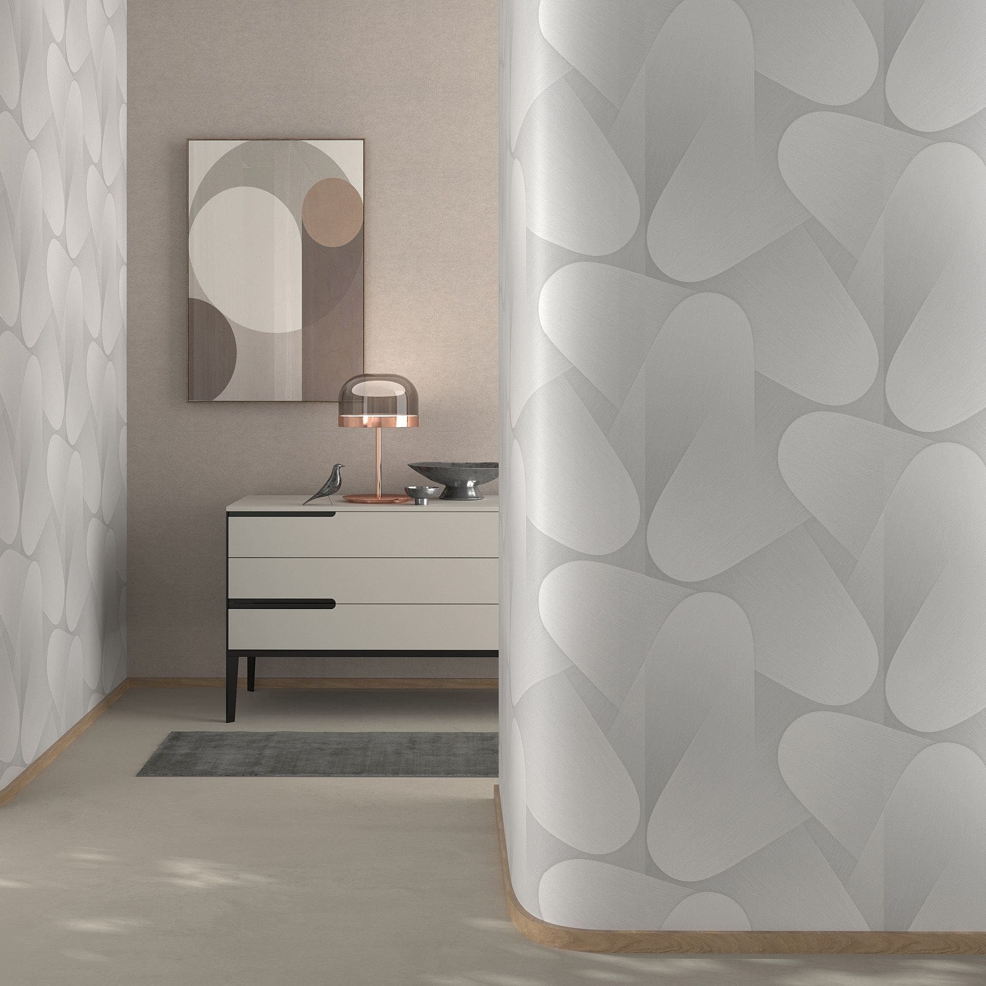 Graficzna tapeta Elysium biała
