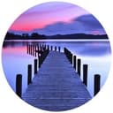 Fototapeta z panoramą jeziora - okrągła - tapeta flizelinowa/tapeta flizelinowa samoprzylepna