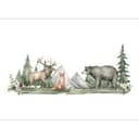 Fototapeta do pokoju dziecięcego ForestAnimals biało zielona - włóknina Designwalls 2 - 2,55 x 3,5 m