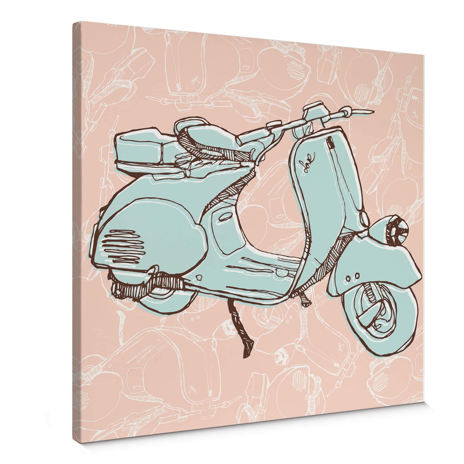 Obraz na płótnie Ilustrowana Vespa - kwadratowy