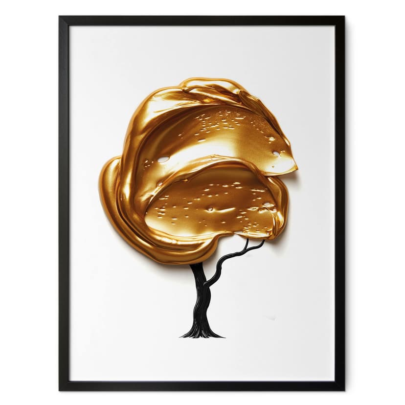 Plakat drzewa ze złotą koroną 3D - Mielu