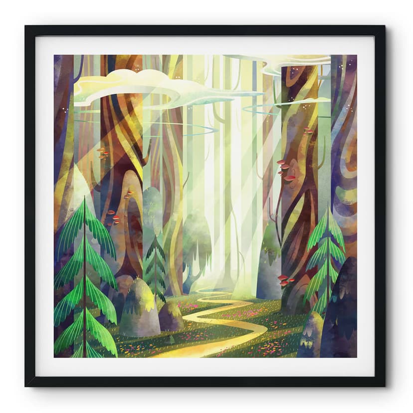Plakat Zaczarowany las w świetle - DigitalArtsi