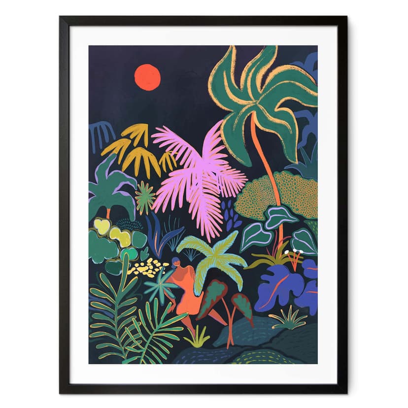 Plakat dżungla - Arty Guava - Egzotyka w ciemnościach nocy